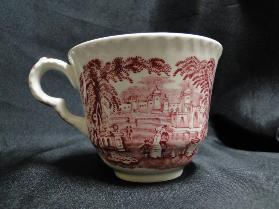 Mason's Vista Pink, Transferware: Flat Cup & Saucer Set (s), 2 7/8" Tall