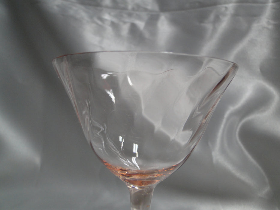 Pink Glass w/ Twisted Optic Bowl: Wine Glass (es), 4 7/8" Tall -- CR#086