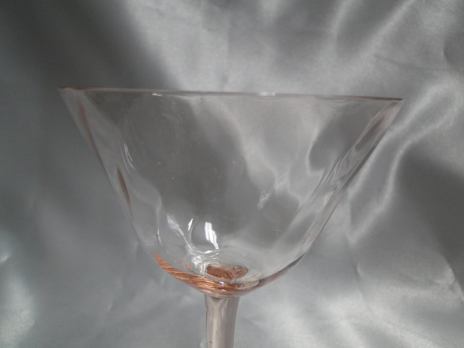Pink Glass w/ Twisted Optic Bowl: Champagne / Sherbet, 4 3/8" Tall -- CR#086