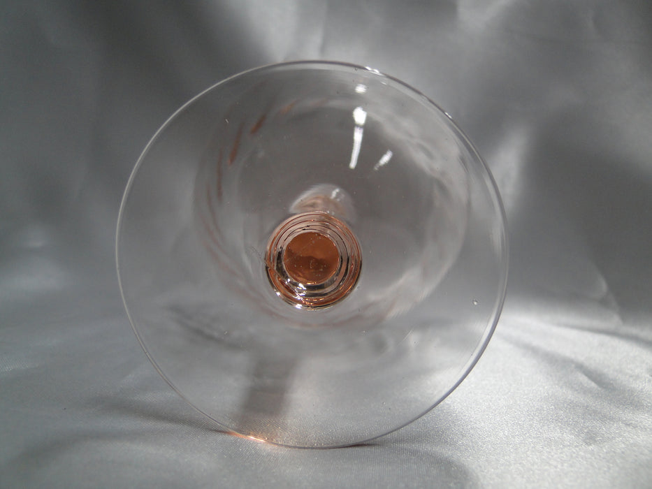 Pink Glass w/ Twisted Optic Bowl: Champagne / Sherbet, 4 3/8" Tall -- CR#086