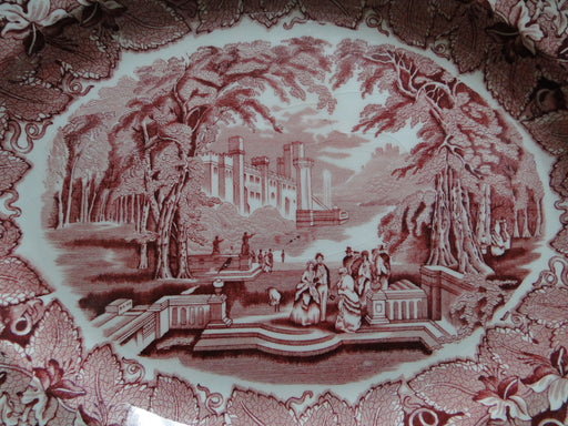 Mason's Vista Pink, Transferware: Oval Platter, 15 3/8", Gadroon, Crazing