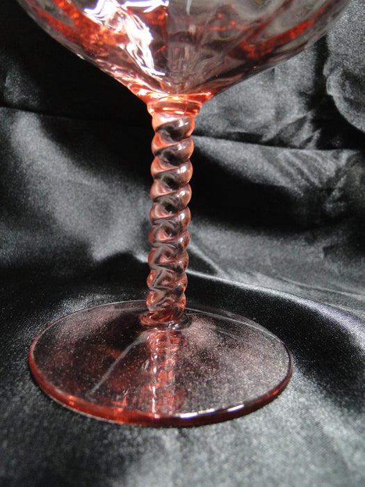 Pink Glass w/ Twisted Stem, Optic: Champagne / Sherbet (s), 4 3/4" -- CR#019