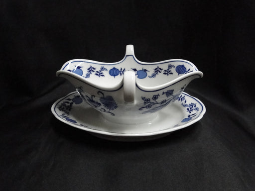 Schaller / Winterling Bavaria Blue Onion: Gravy Boat w/ Attached Underplate