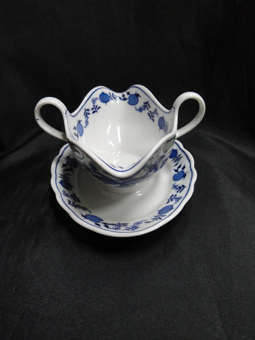 Schaller / Winterling Bavaria Blue Onion: Gravy Boat w/ Attached Underplate