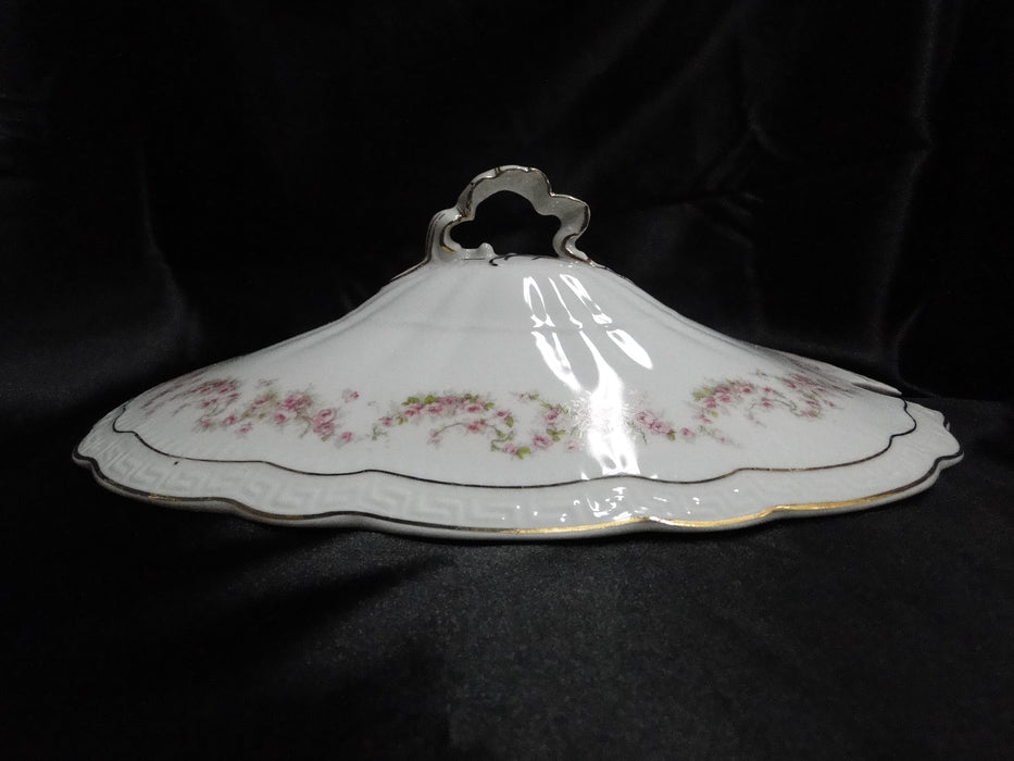 Zeh, Scherzer & Co 508, Pink Rose Garland: Oval Tureen & Lid, 13 1/2"