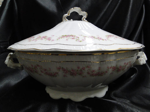 Zeh, Scherzer & Co 508, Pink Rose Garland: Oval Tureen & Lid, 13 1/2"