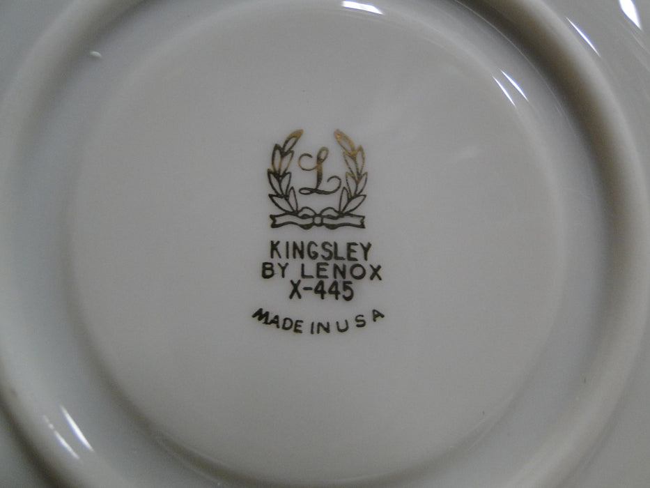 Lenox Kingsley, Teal Rim, Flowers, Platinum: Cup & Saucer Set (s), 2 1/8" Tall