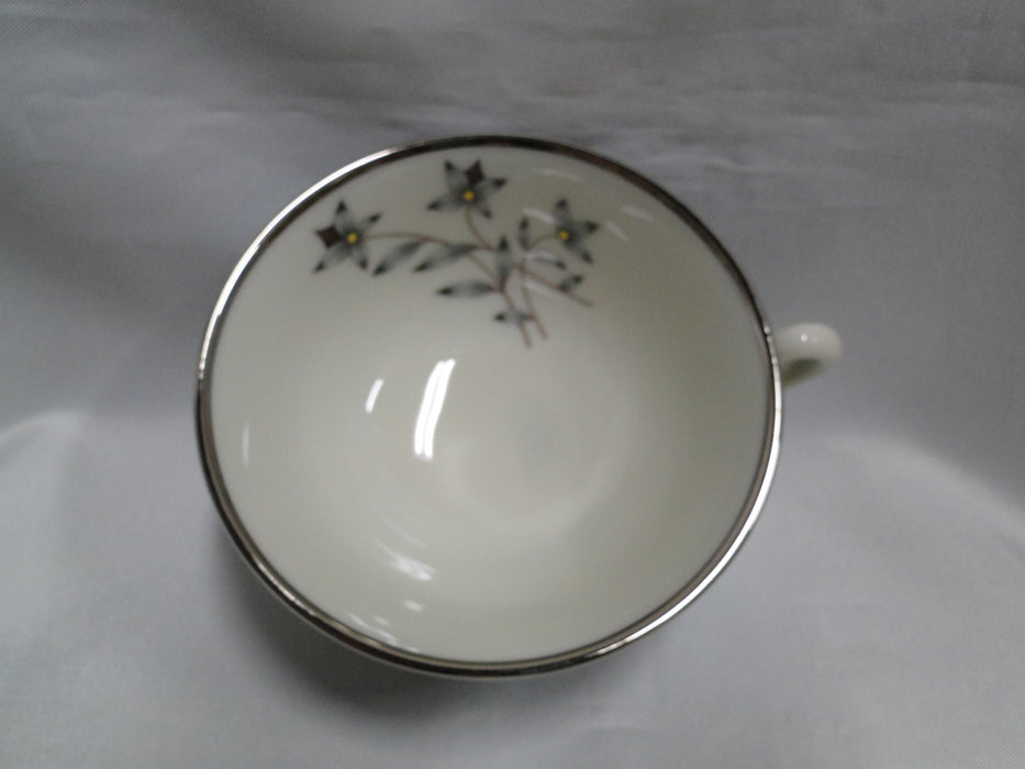Lenox Kingsley, Teal Rim, Flowers, Platinum: Cup & Saucer Set (s), 2 1/8" Tall