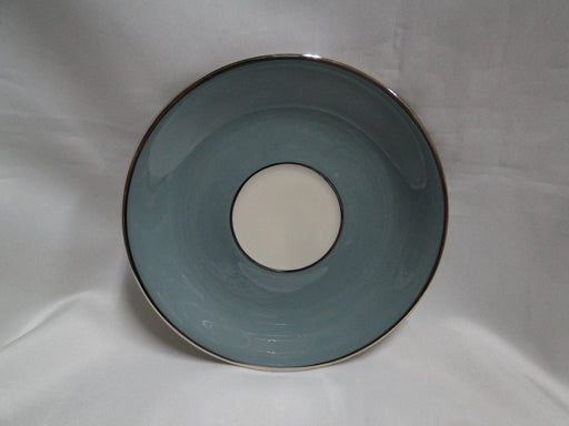 Lenox Kingsley, Teal Rim, Flowers, Platinum: 5 3/4" Saucer (s) Only, No Cup