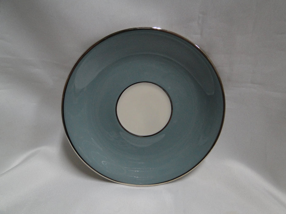 Lenox Kingsley, Teal Rim, Flowers, Platinum: Cup & Saucer Set (s), 2 1/8" Tall