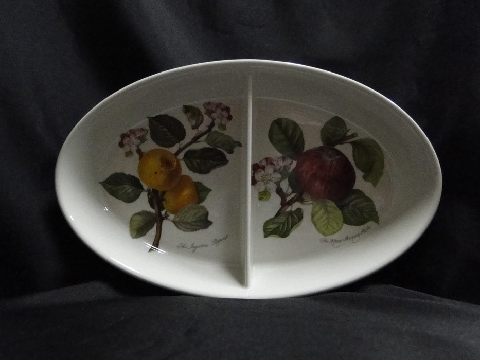 Portmeirion Pomona: Divided Serving Bowl, Pippin, Morning Apple, 11 1/2", Laurel