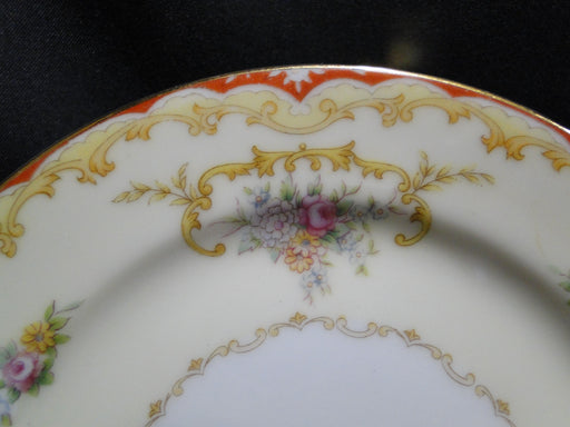 Noritake Oradell, 588, Flowers, Red & Yellow Edge: Bread Plate, 6 5/8", Nick