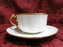 Redon, M (PL Limoges), White w/ Panels, Thick Gold Trim: Cup & Saucer Set (s)