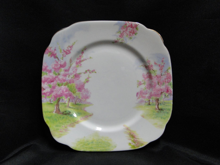 Royal Albert Blossom Time, Pink Flowering Trees: Square Salad Plate, 7 1/2"