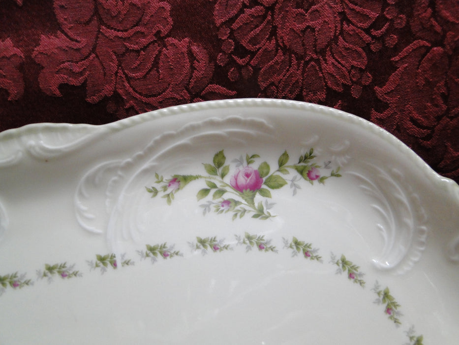 Rosenthal Sanssouci Rose Ivory, Pink Roses: Oval Serving Platter, 15 1/4"