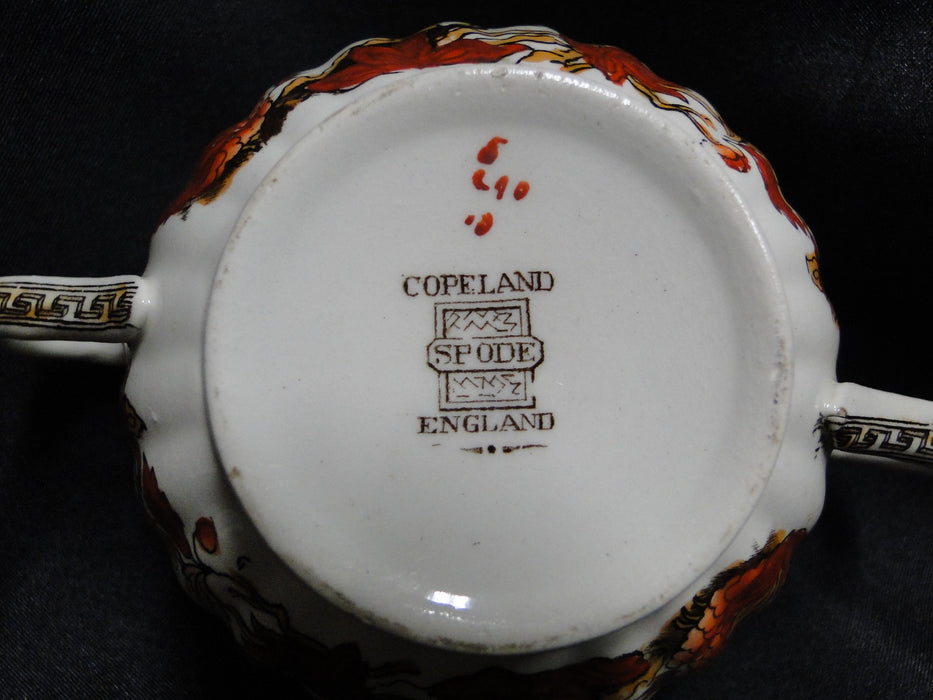 Copeland Spode India Tree Orange Rust: Bouillon & Saucer Set, 2 1/8", No Trim