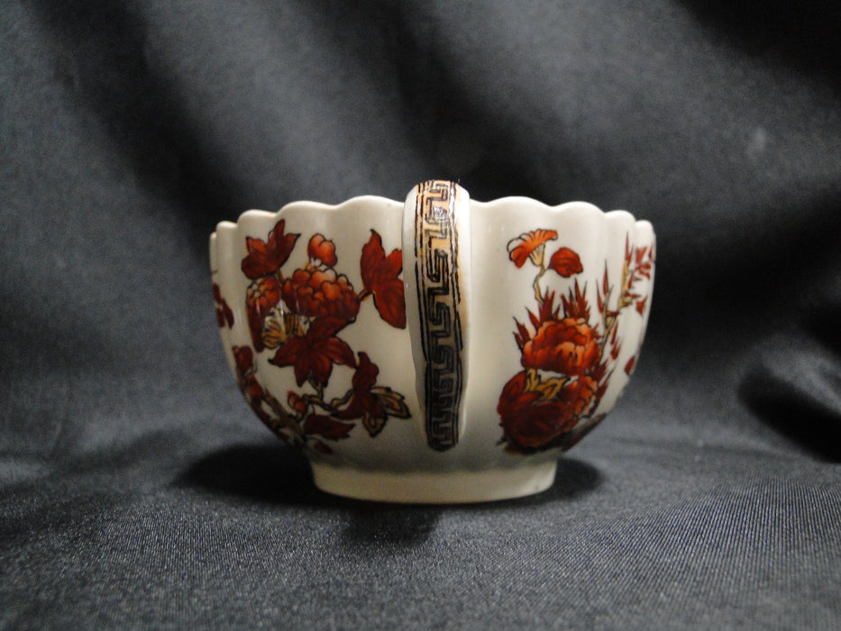 Copeland Spode India Tree Orange Rust: Bouillon & Saucer Set, 2 1/8", No Trim