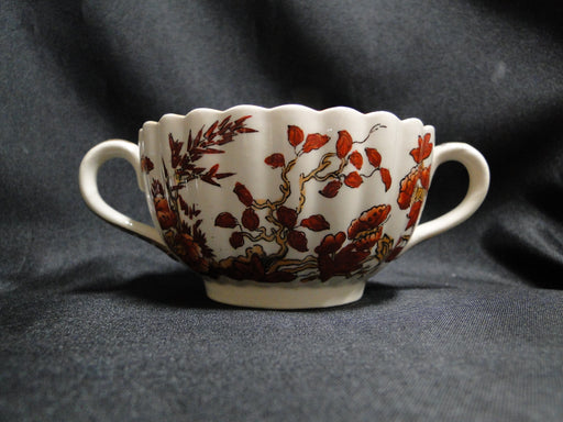 Copeland Spode India Tree Orange Rust: Bouillon & Saucer Set, 2 1/8", No Trim