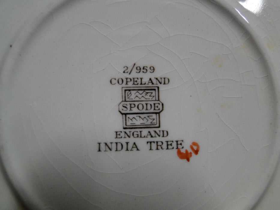 Copeland Spode India Tree Orange Rust: 5 7/8" Bouillon Saucer Only, Crazing