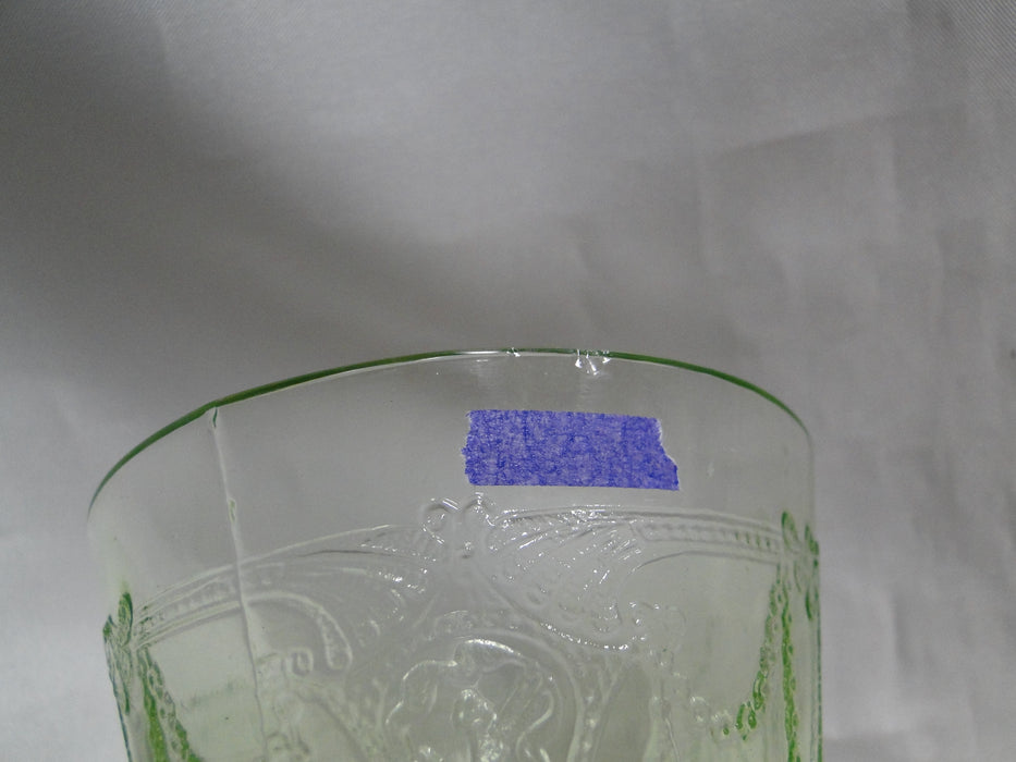 Anchor Hocking Cameo Green, Ballerina, Vaseline: Footed Tumbler, 4 3/4", As Is