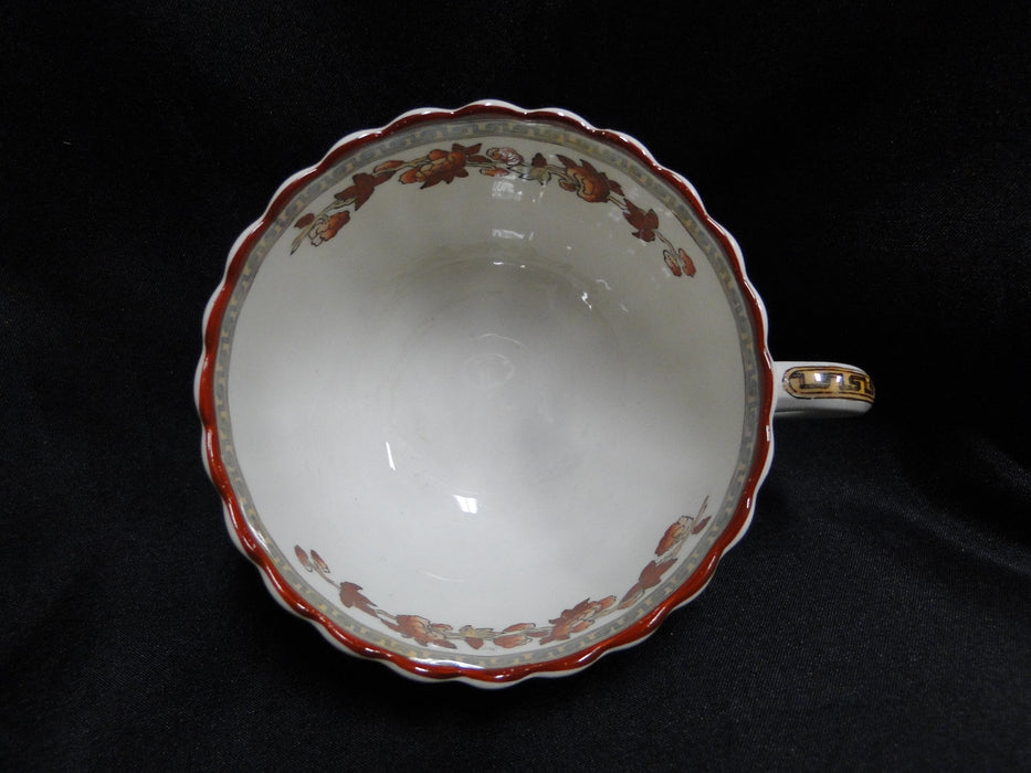 Copeland Spode India Tree Orange Rust: Cup & Saucer Set (s), 2 1/8", Bkstamp