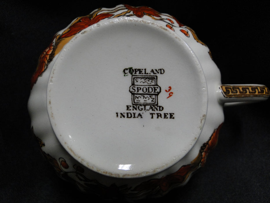 Copeland Spode India Tree Orange Rust: Cup & Saucer Set (s), 2 1/8", Bkstamp