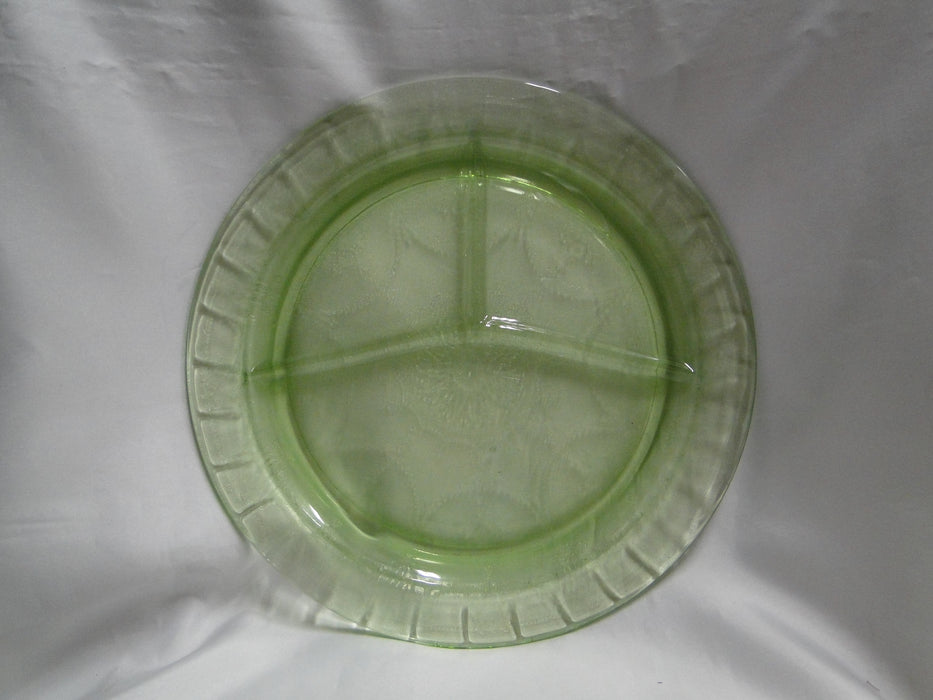 Anchor Hocking Cameo Green, Ballerina, Vaseline: Grill Plate, 10 1/2"