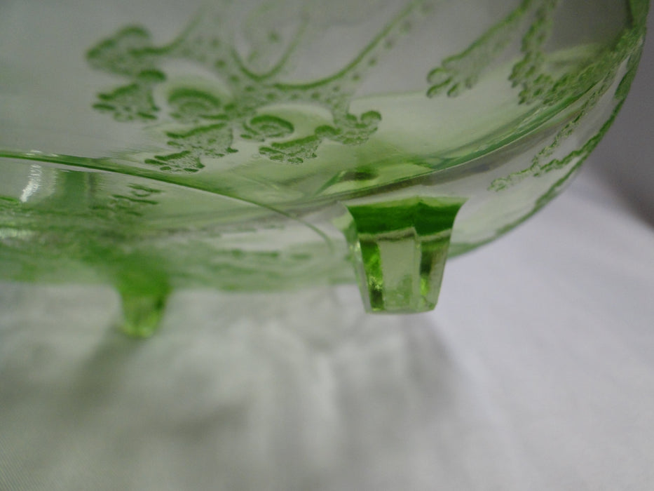Anchor Hocking Cameo Green, Ballerina, Vaseline: 3-Part Relish Dish, 8 1/2"
