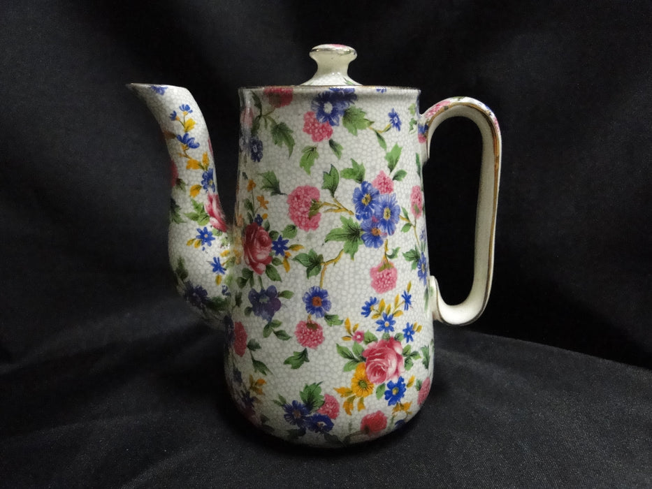 Royal Winton Old Cottage Chintz: Countess Coffee Pot & Lid, 5 3/8", 1.5 Cups