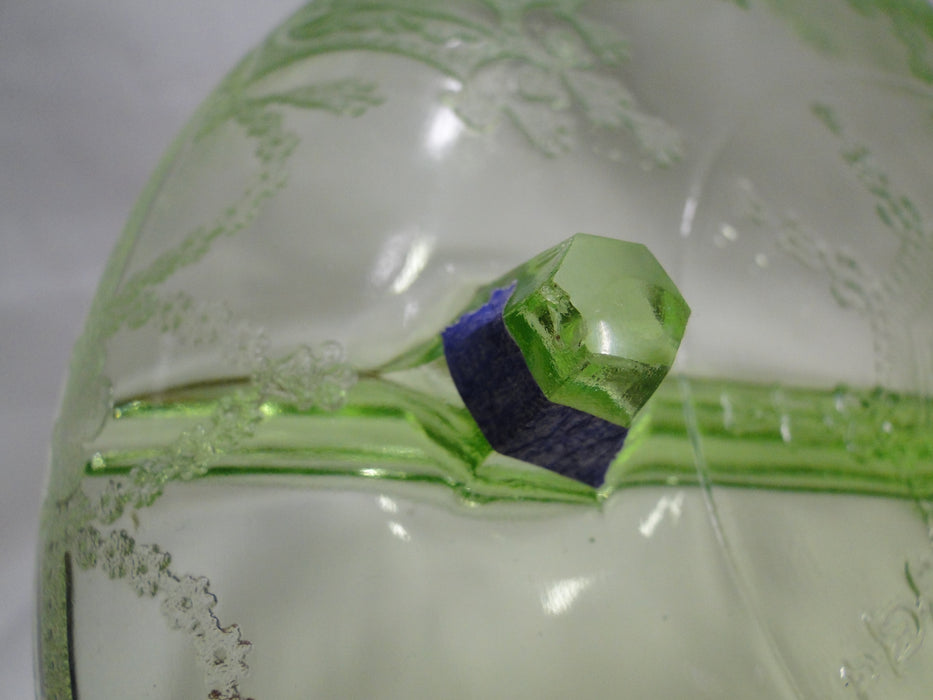 Anchor Hocking Cameo Green, Ballerina, Vaseline: 3-Part Relish Dish, 8 1/2"