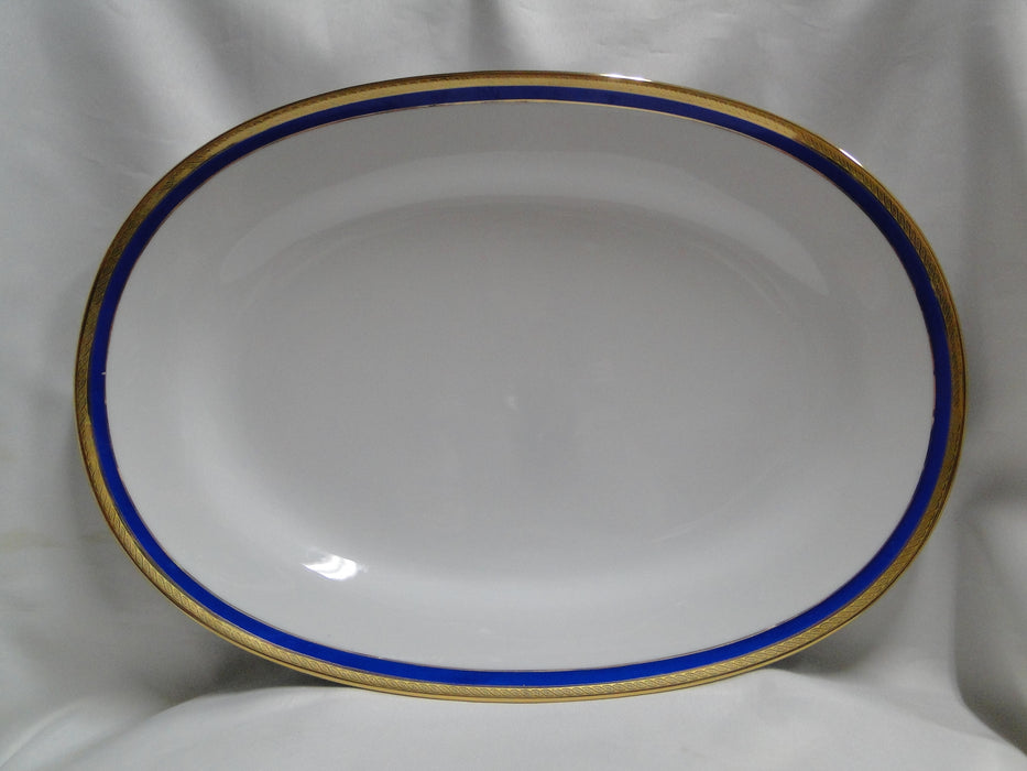 Richard Ginori Palermo Blue, Gold Encrusted: Oval Serving Platter, 15 3/4"