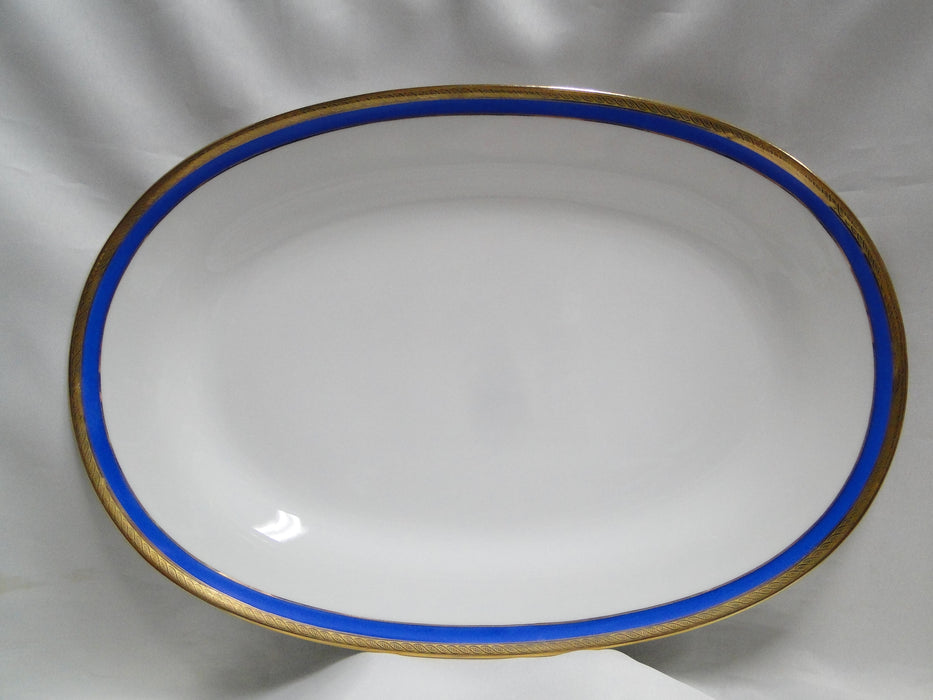 Richard Ginori Palermo Blue, Gold Encrusted: Oval Serving Platter, 13 7/8"