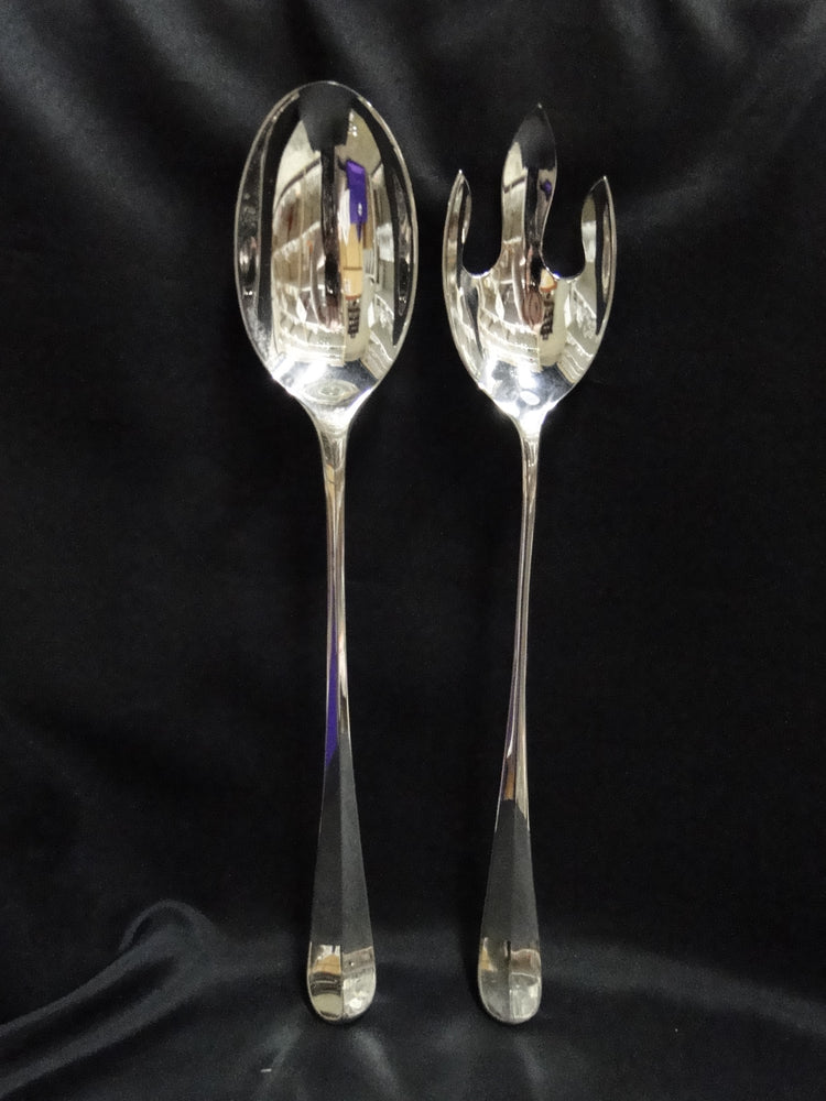 International Silver INS630 Silverplate Flatware: Salad / Serving Spoon & Fork