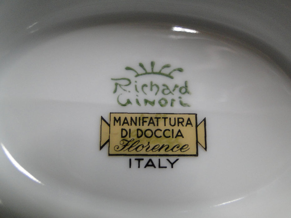 Richard Ginori Palermo Blue, Gold Encrusted: Gravy Boat w/ Attached Underplate