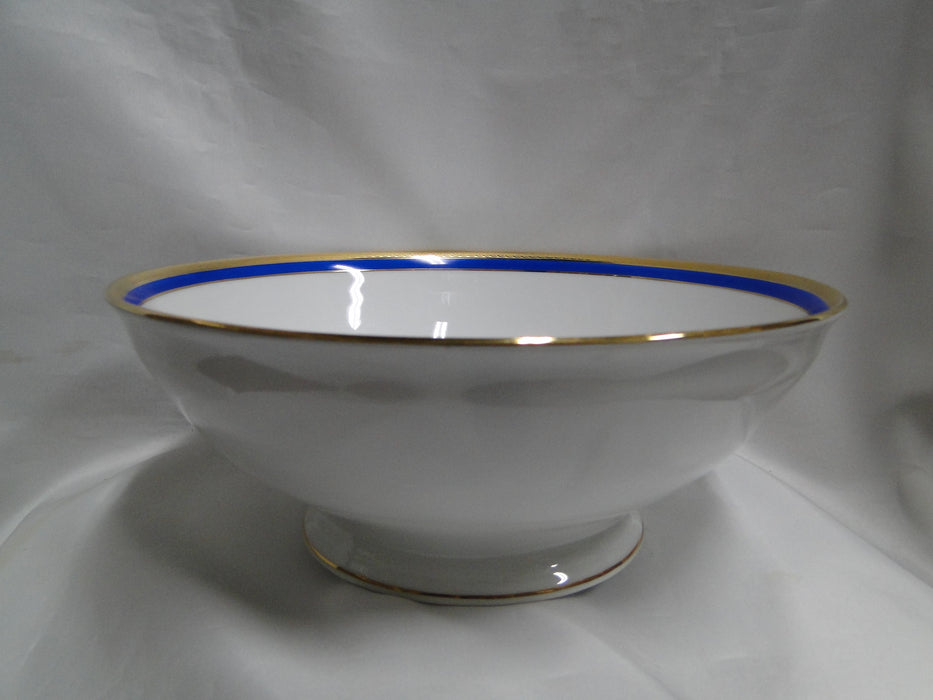 Richard Ginori Palermo Blue, Gold Encrusted: Round Salad Serving Bowl, As Is