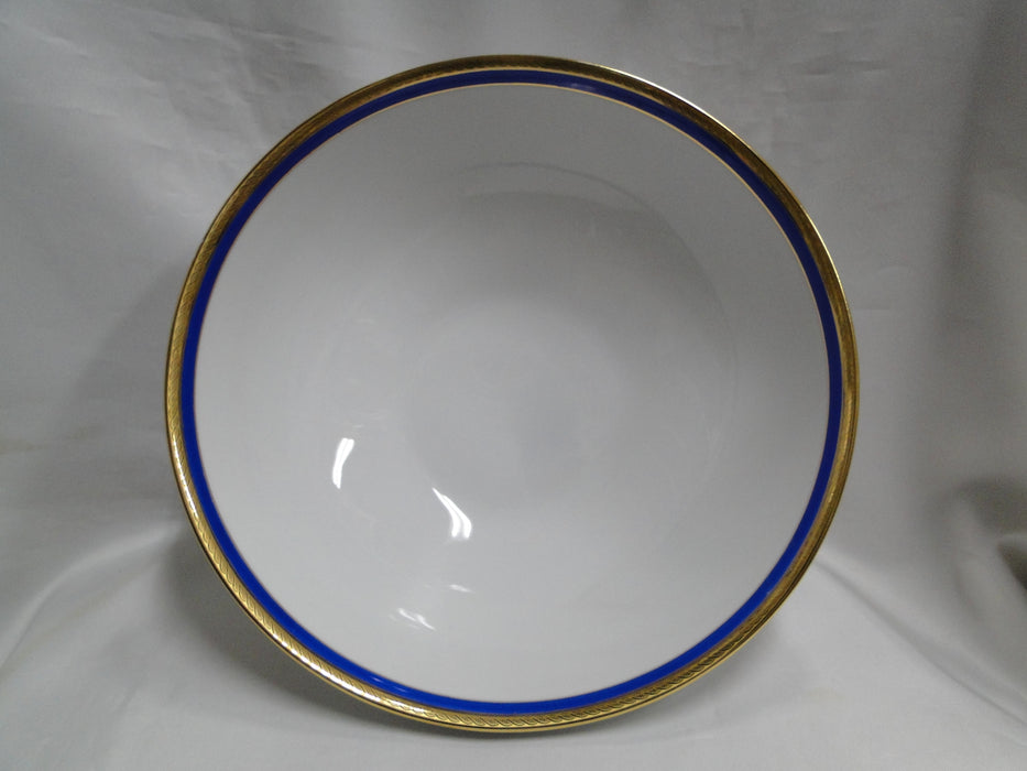 Richard Ginori Palermo Blue, Gold Encrusted: Round Salad Serving Bowl, As Is
