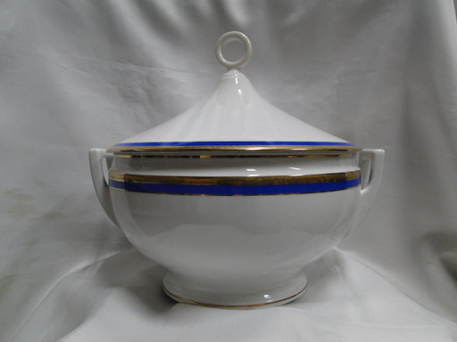 Richard Ginori Palermo Blue, Gold Encrusted: Tureen w/ Handles & Lid