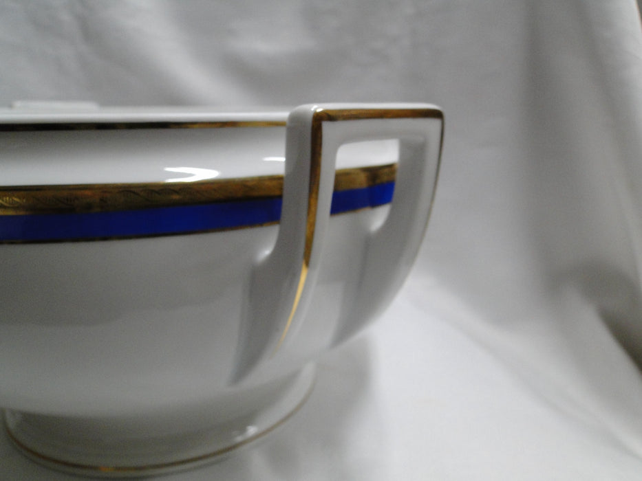 Richard Ginori Palermo Blue, Gold Encrusted: Tureen w/ Handles & Lid