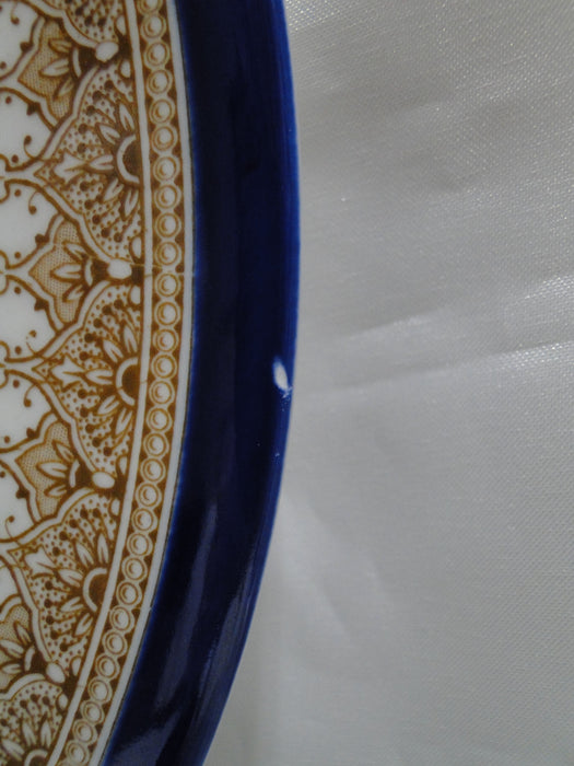 Royal Worcester White w/ Cobalt Blue Band & Tan, Vitreous: Rim Soup Bowl 10 1/8"