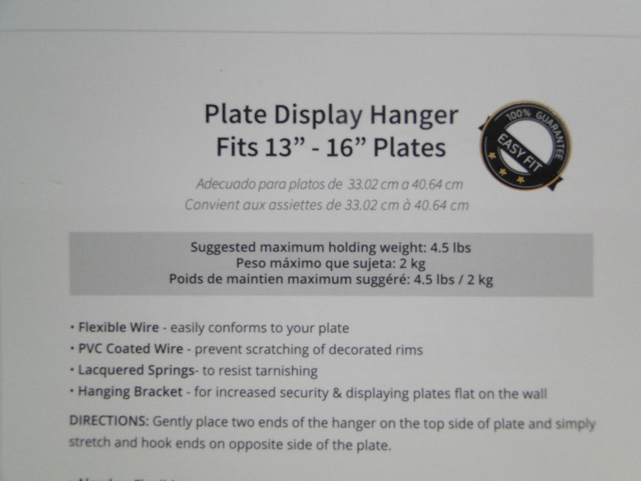 Tripar Smooth White Wire Display Hanger (s) for one 13" - 16" Plate