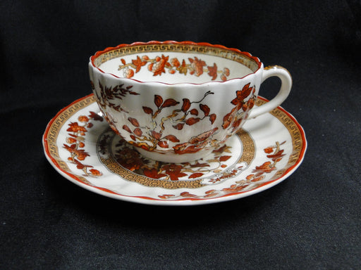 Copeland Spode India Tree Orange Rust: Cup & Saucer Set (s), 2 1/8", Bkstamp