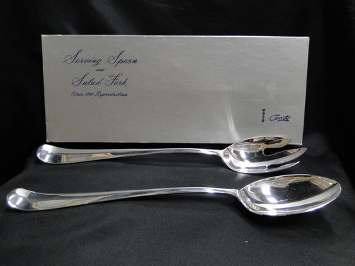 Gerity Georgian Silverplate Flatware: Salad / Serving Spoon & Fork Set, Box