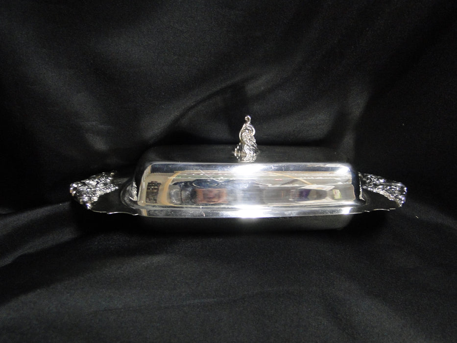 Wallace Baroque Silverplate: Covered 1/4 lb Butter Dish w/ Lid & Liner