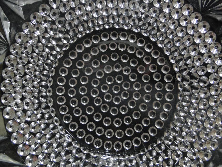 US Glass Dewdrop, Hobnail & Fan: Round Bowl, 10 3/4" x 3 3/4"