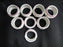 Pia, Philippines, Pink Flowers, Red Trim: Set of 8 Napkin Holders / Rings