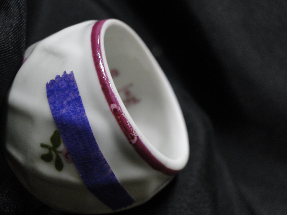 Pia, Philippines, Pink Flowers, Red Trim: Set of 8 Napkin Holders / Rings