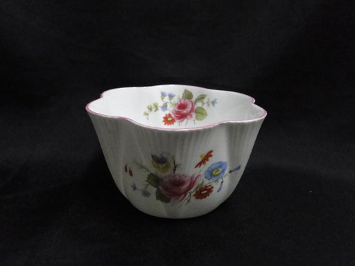 Shelley Rose & Red Daisy, Pink Trim: Mini Open Sugar Bowl, 3 1/2", Dainty