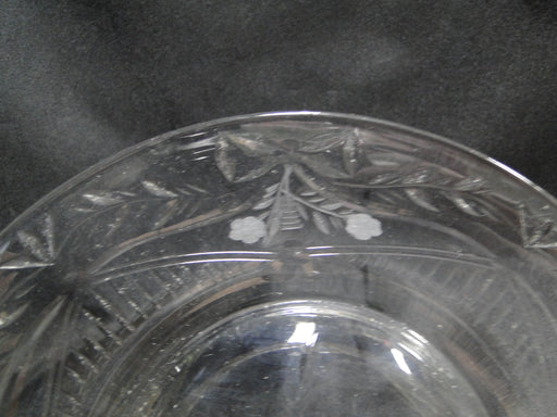 Clear Glass w/ Cut Leaves & Bows, Gray Cut Flowers: Salad Plate (s), 8", CR#119