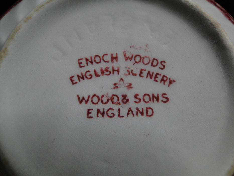 Wood & Sons English Scenery Pink, Scene, Swirled Rim: Cream Soup Bowl, Flaw