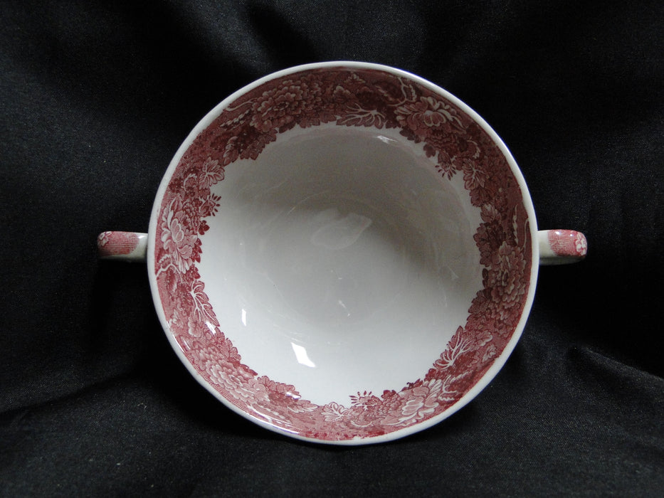 Wood & Sons English Scenery Pink, Scene, Swirled Rim: Cream Soup Bowl, Flaw